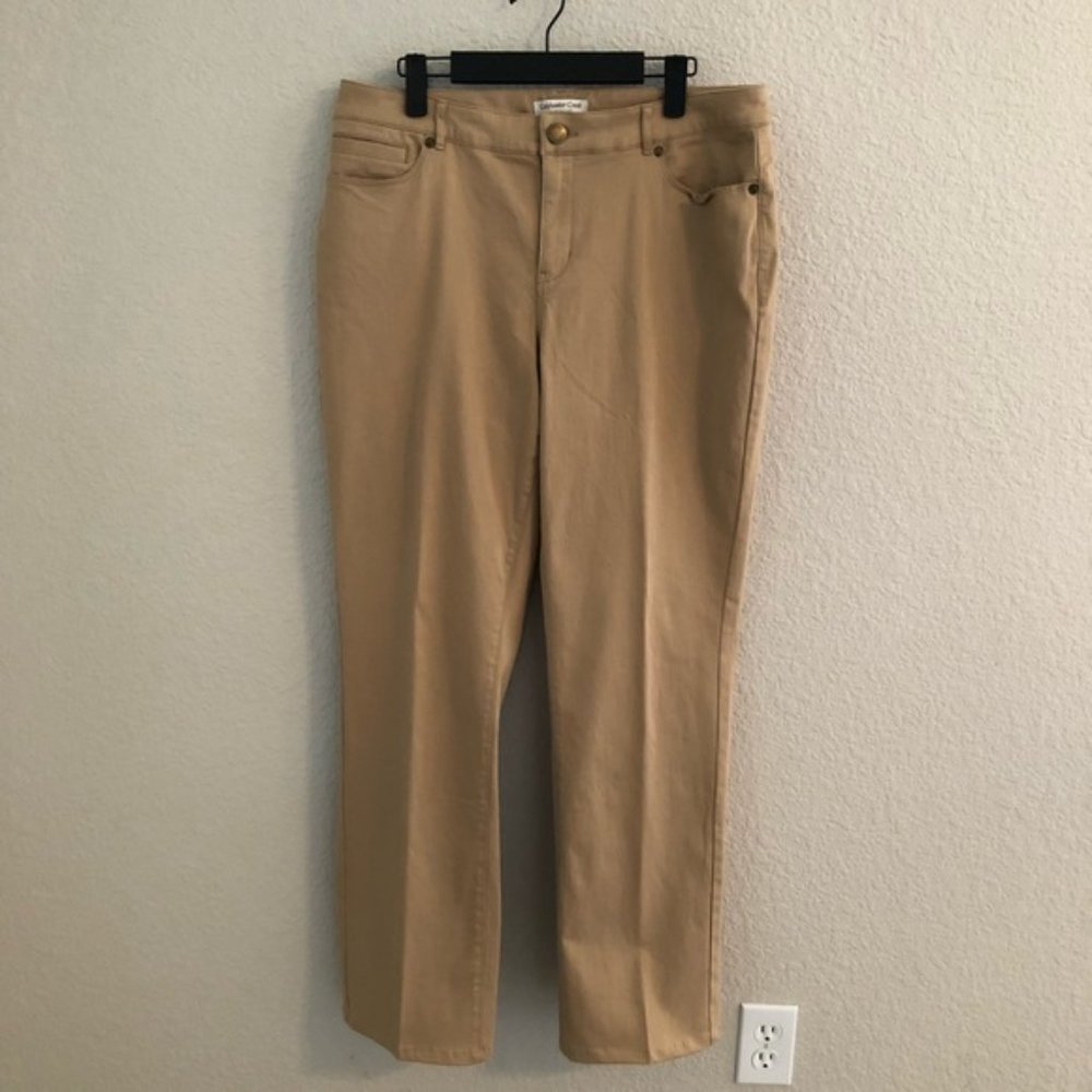 Coldwater Creek Natural Fit pants tan Size 12 Straight leg stretch